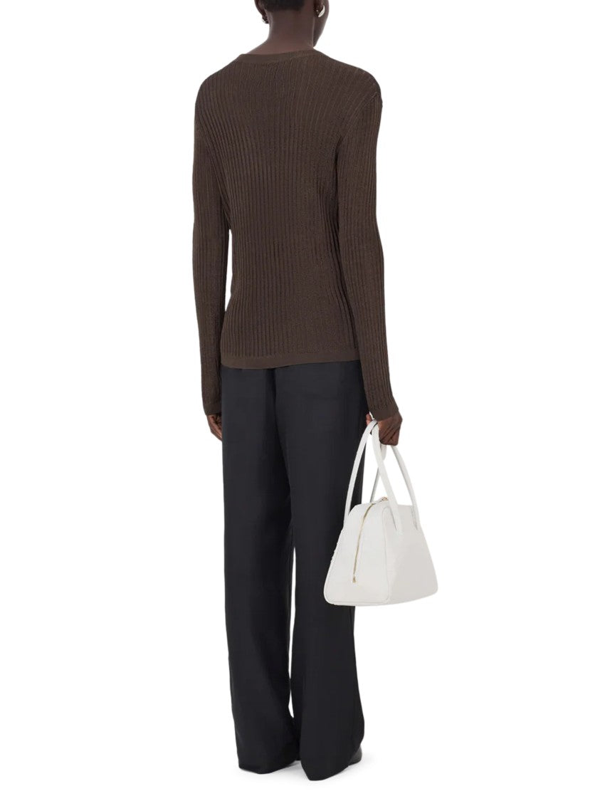 Loulou De Saison Ribbed Knit Sweater With Round Neckline