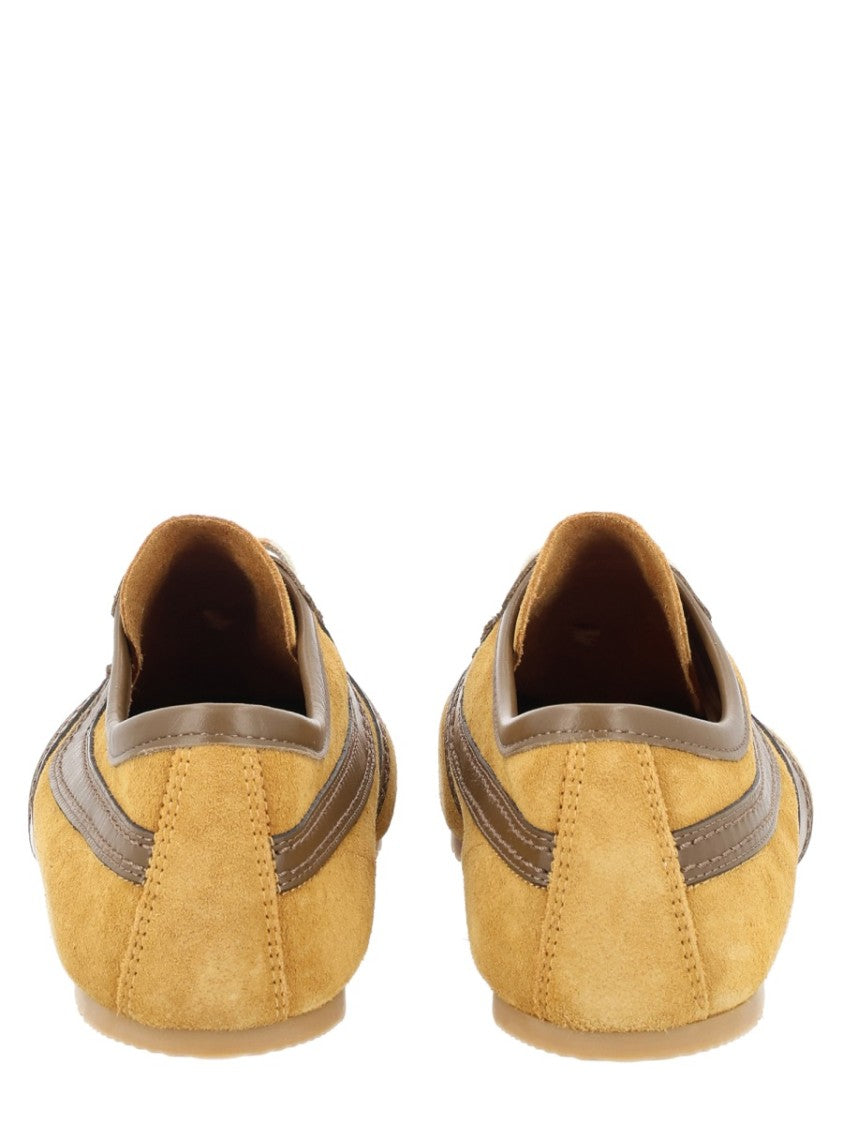 Dries Van Noten Mustard Suede Leather Accents Sneakers