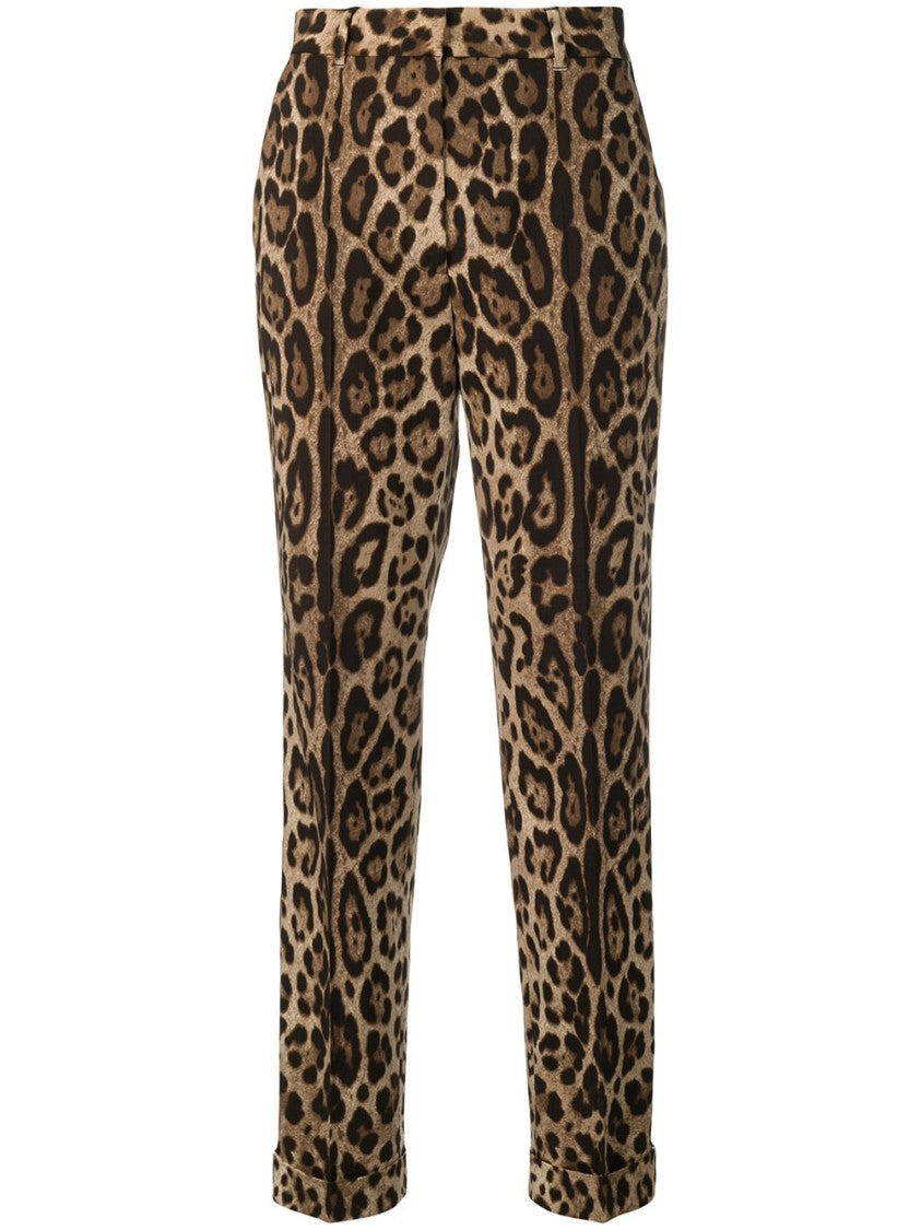 Dolce & Gabbana Leopard Print Tailored Pants