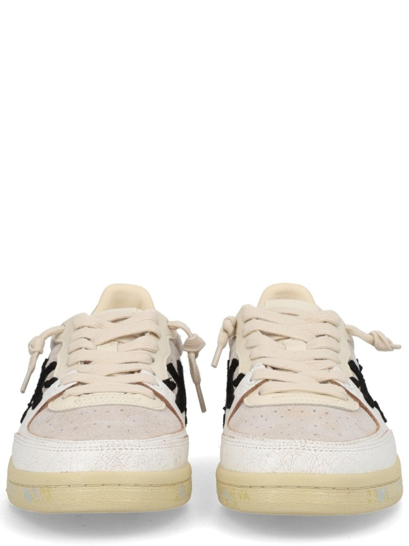 Premiata Bsktclad Metallic Accents Textured Low-Top Sneakers