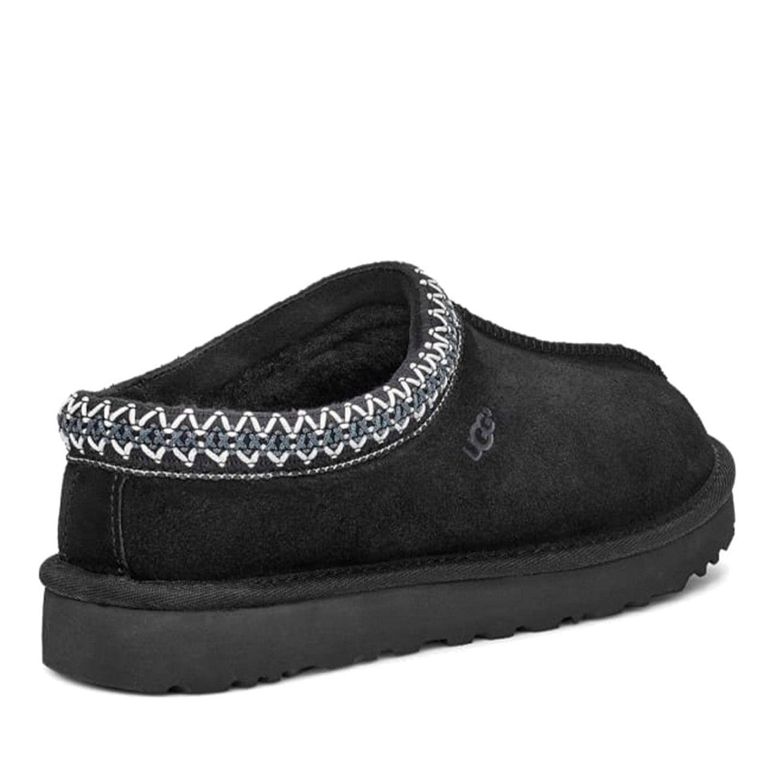 Ugg Tasman Black Wool-Lined Decorative Stitch Indoor Slippers