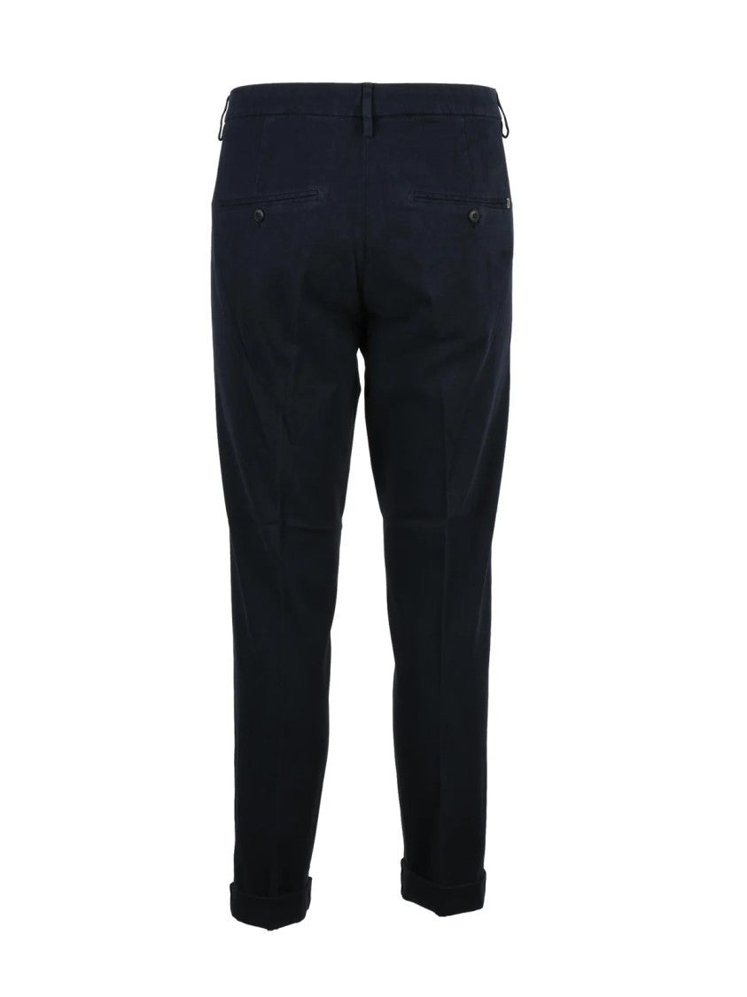 Dondup Blue Gaubert Tailored Stretch Cotton Trousers