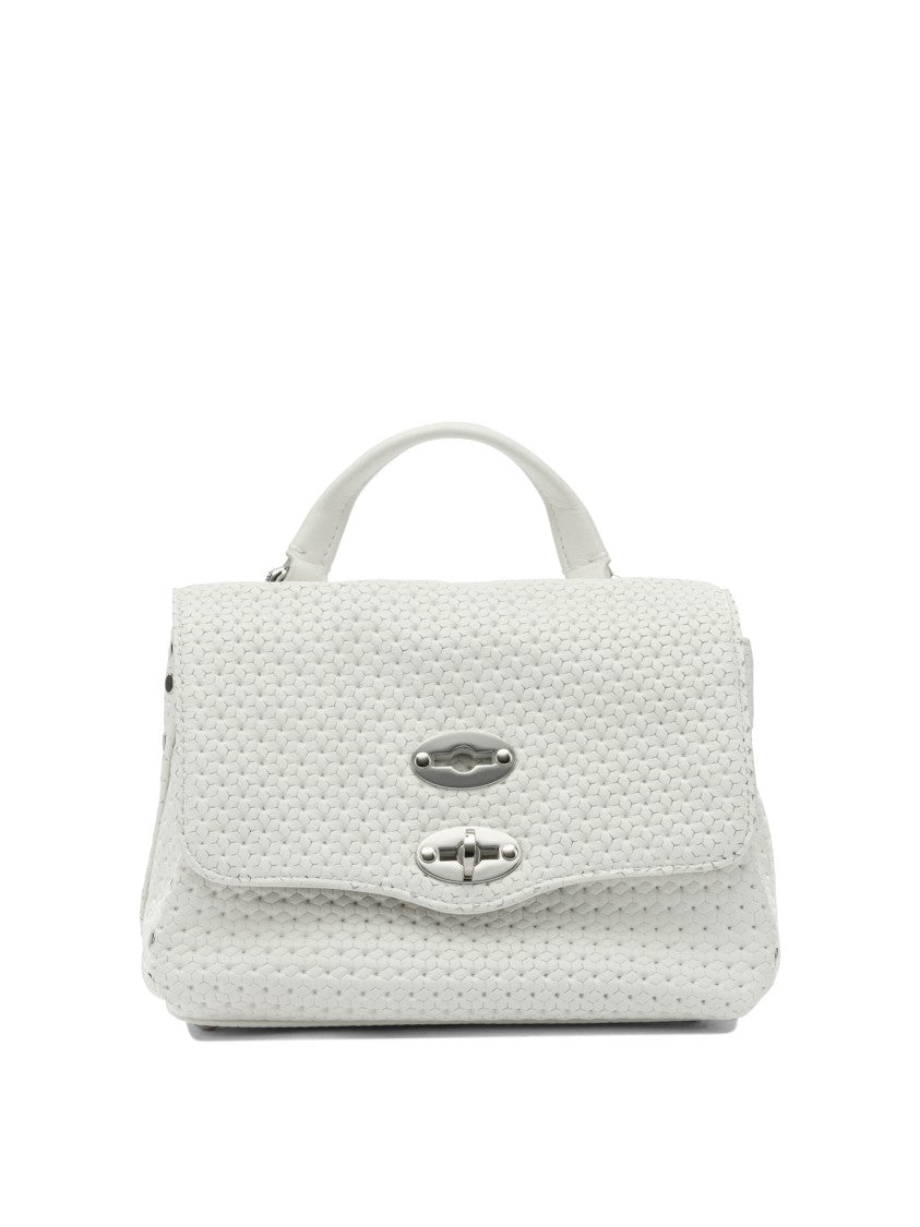 Zanellato Textured Leather Structured Handbag With Silver-Tone Twist-Lock Clasp