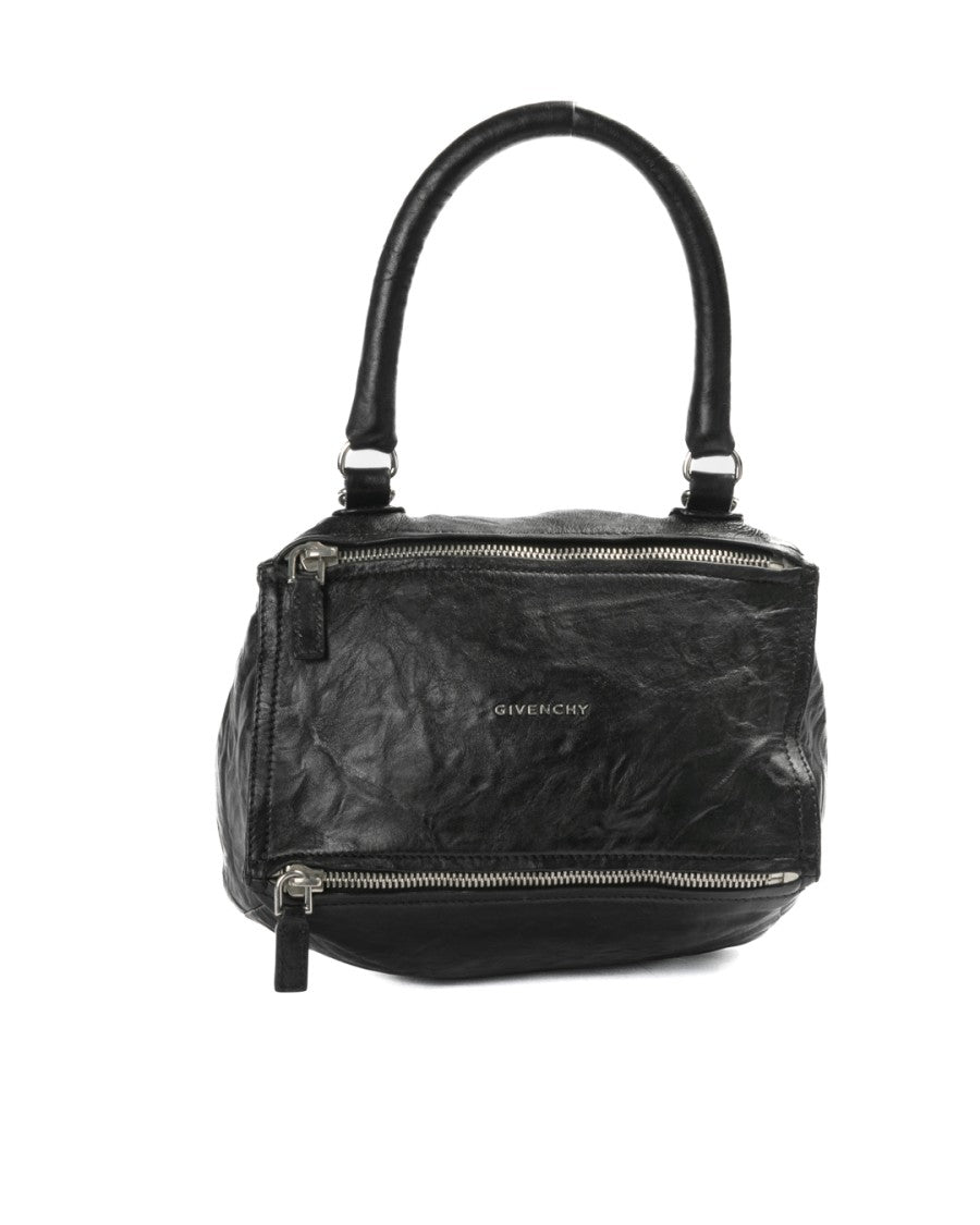 Givenchy Pandora Small Vintage Leather Shoulder Bag - Black