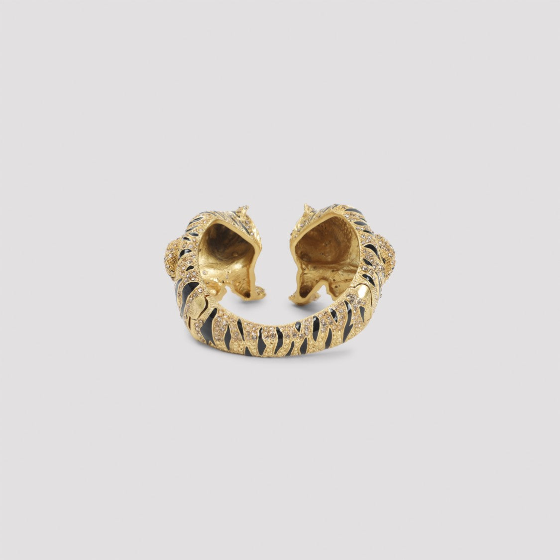 Roberto Cavalli Intricately Designed Tiger Head Brass Cuff Bracelet