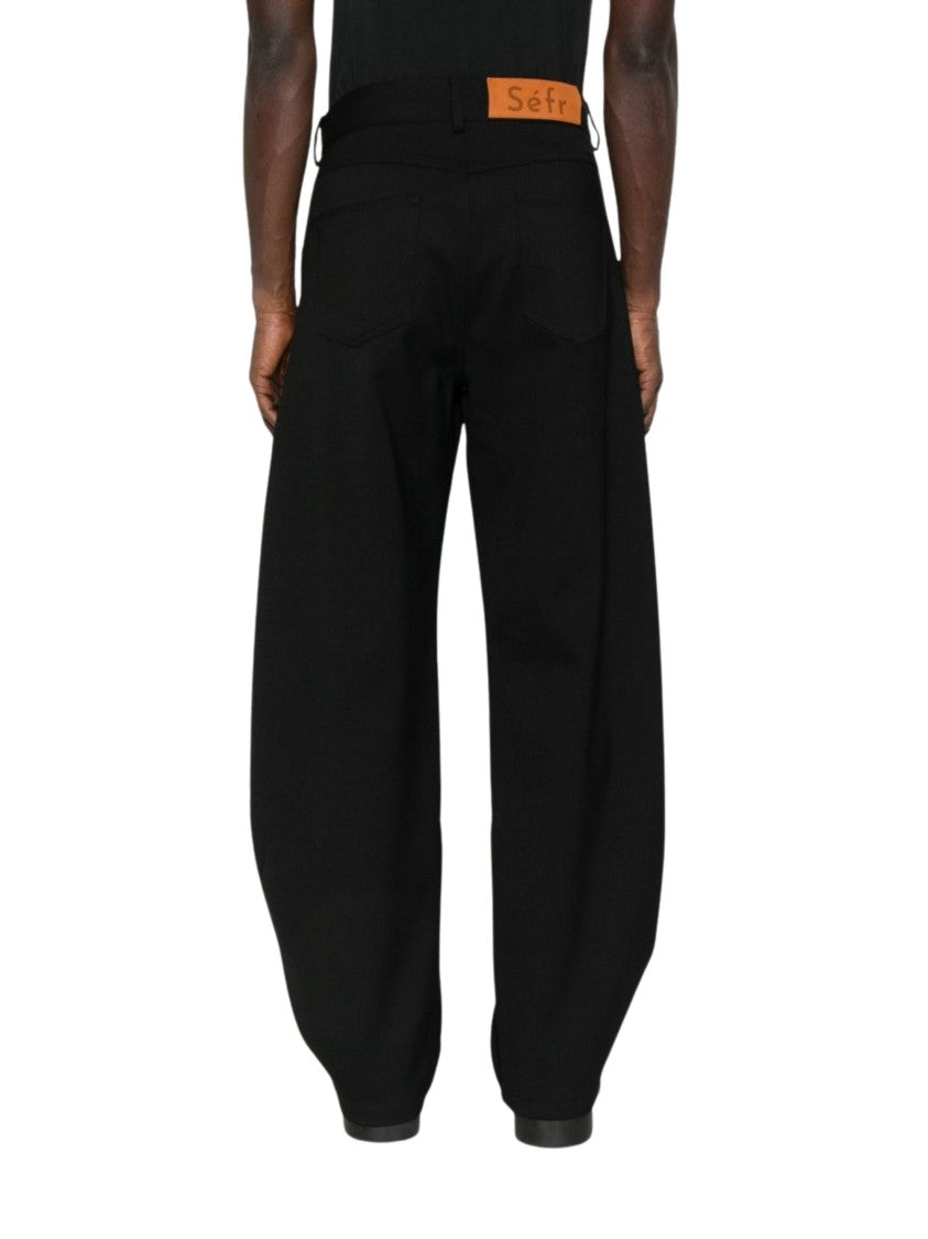 Séfr Cropped Wide-Leg Pants With Five-Pocket Design And Distinctive Branding