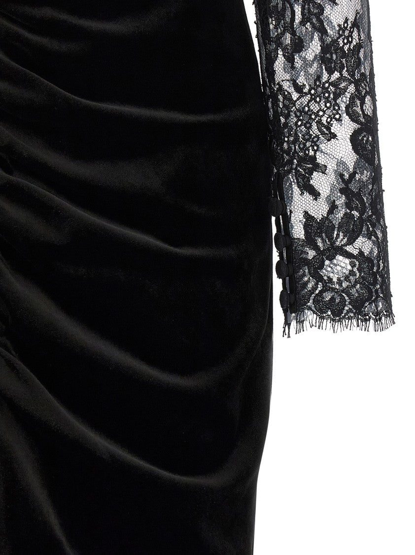 Alessandra Rich Velvet And Lace Dress