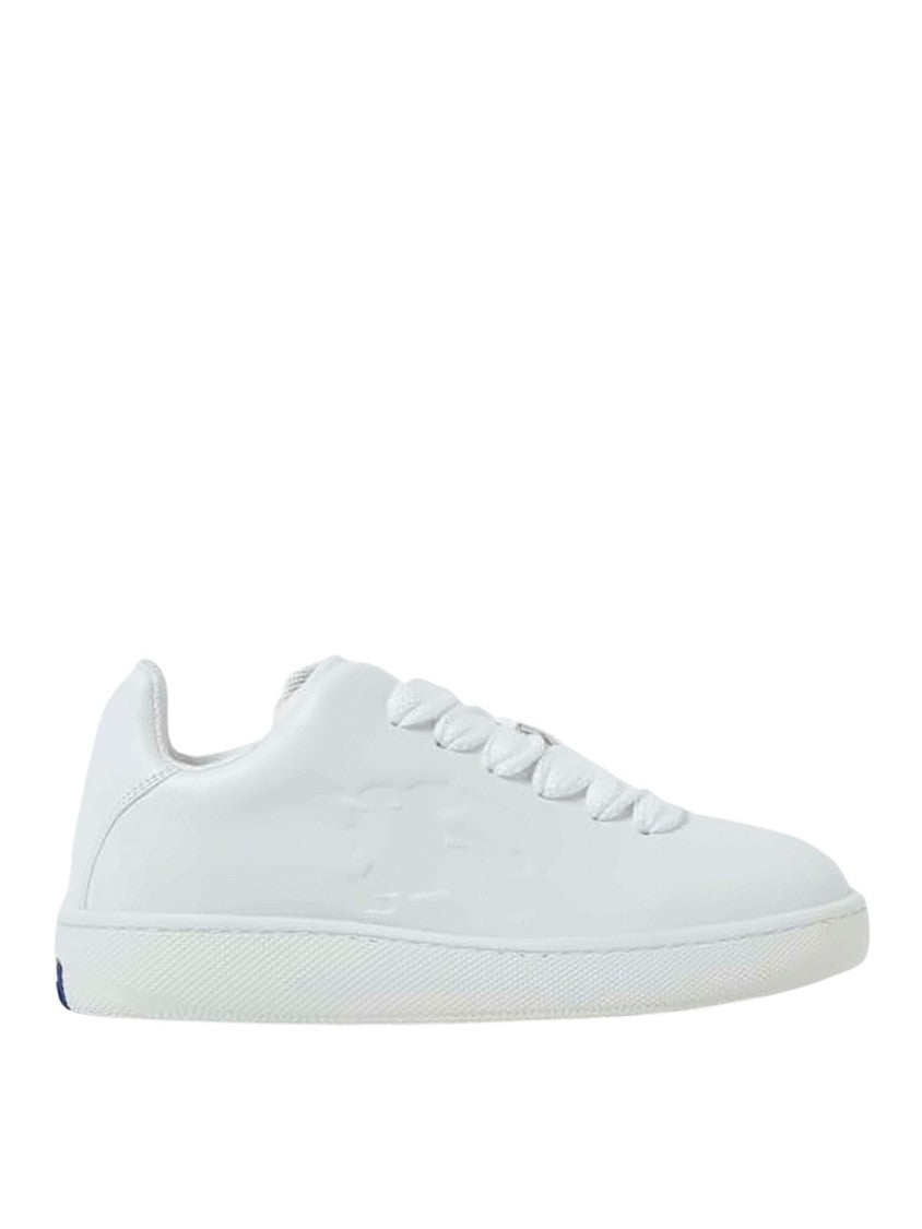 Burberry Minimalist White Sneakers With Smooth Leather Uppers