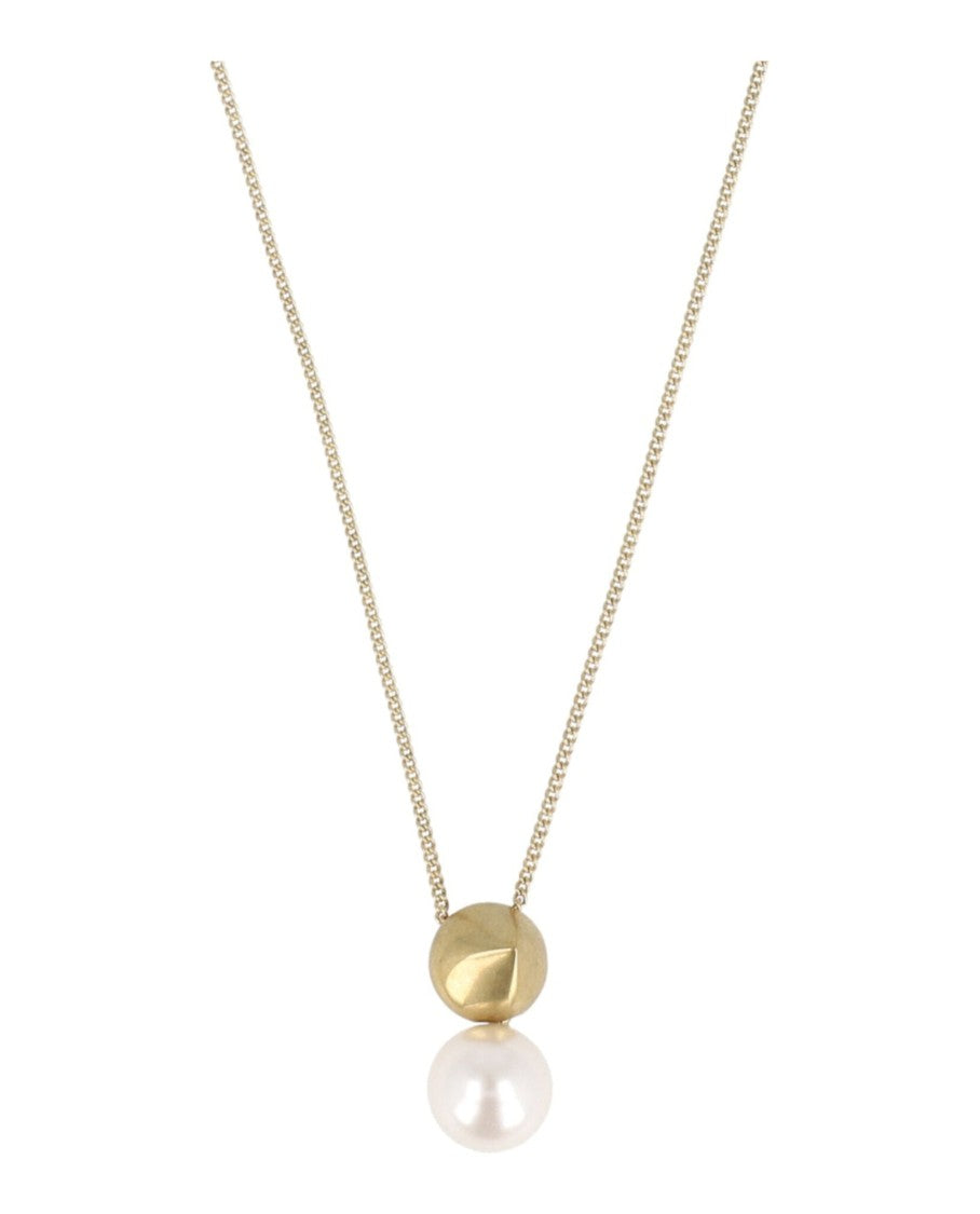 Ferragamo Sculptural Pendant Faux Pearl Necklace