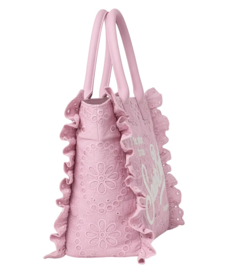 Mc2 Saint Barth Tote Bag With Floral Eyelet Embroidery