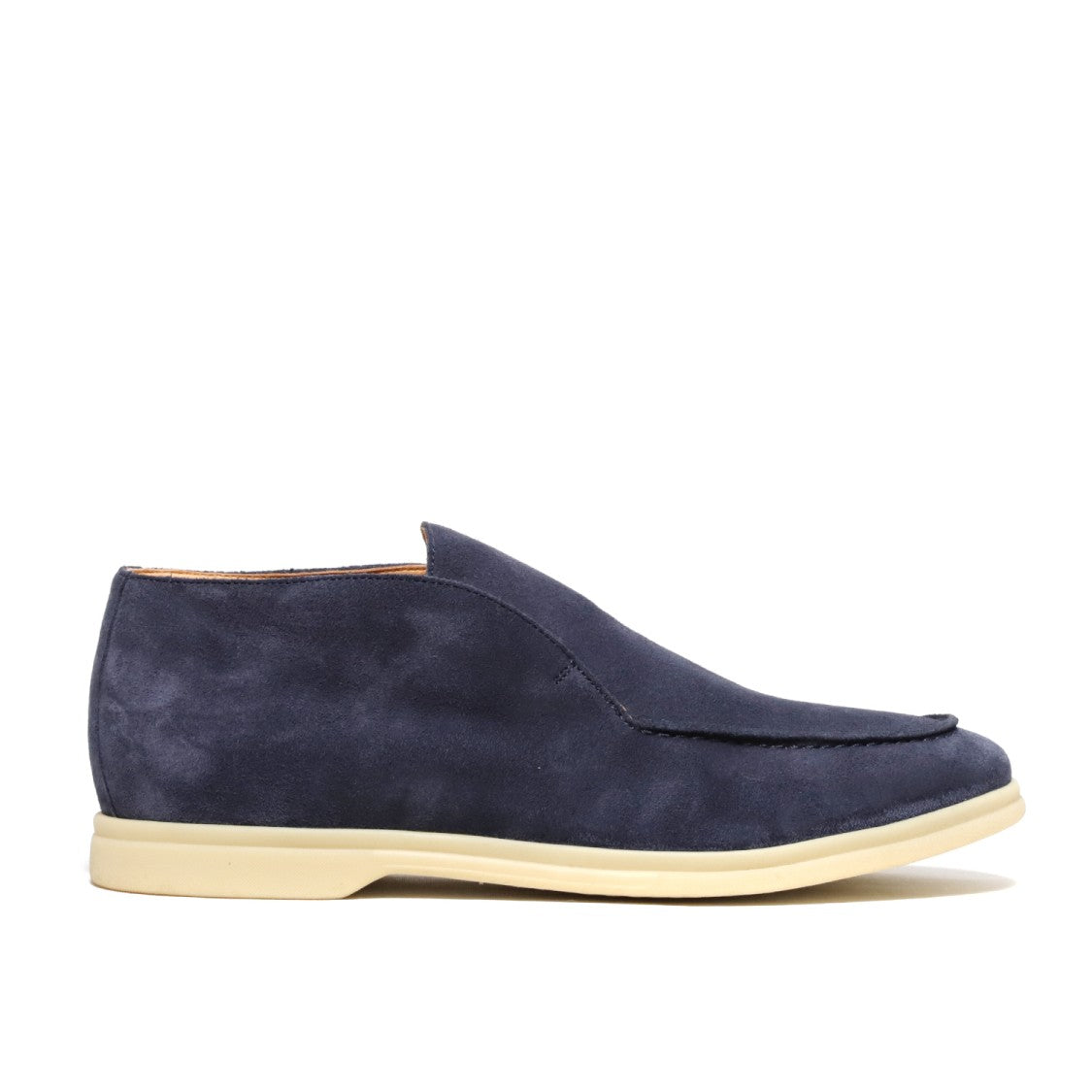 Sutoris Laceless Ankle Boot In Blue Suede