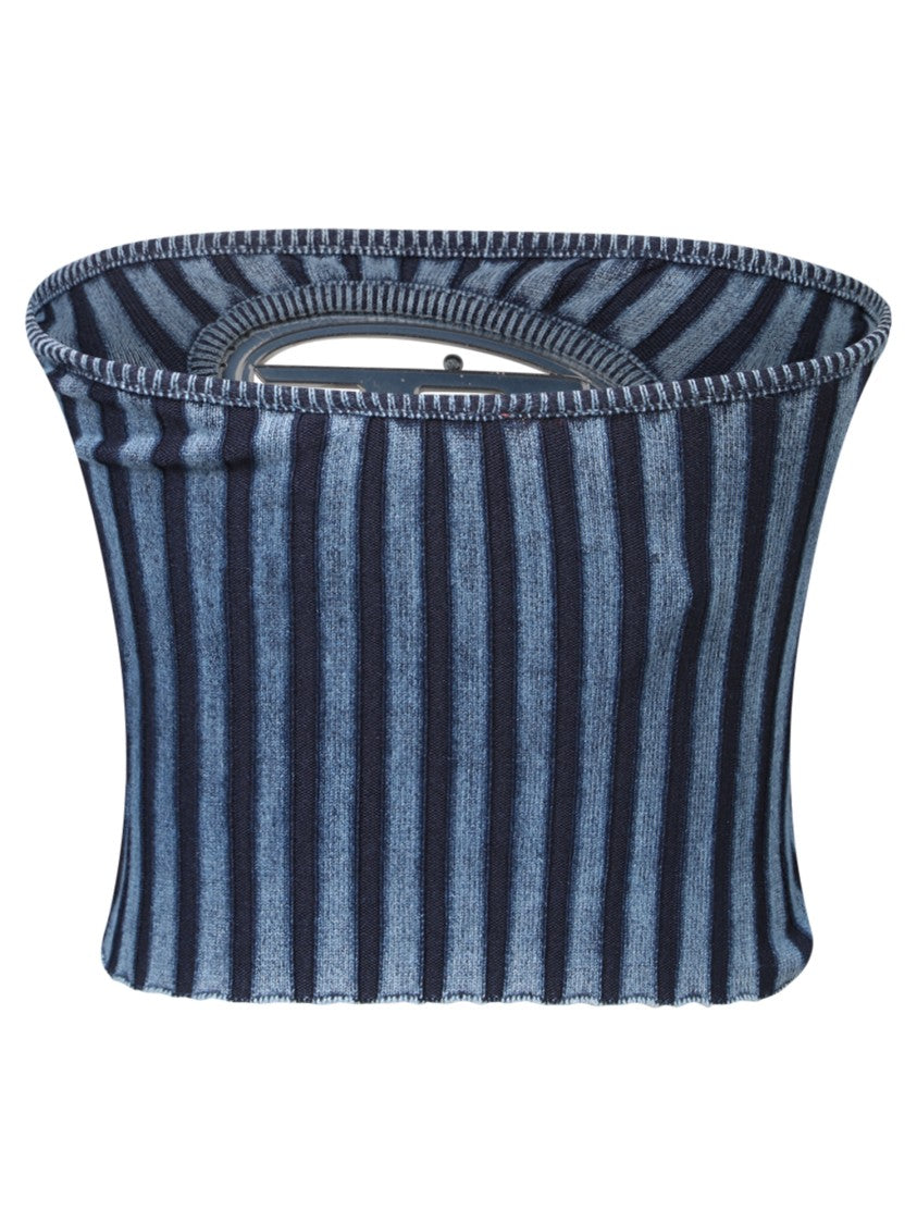 Diesel Slim Fit Ribbed Cotton Bandeau Top