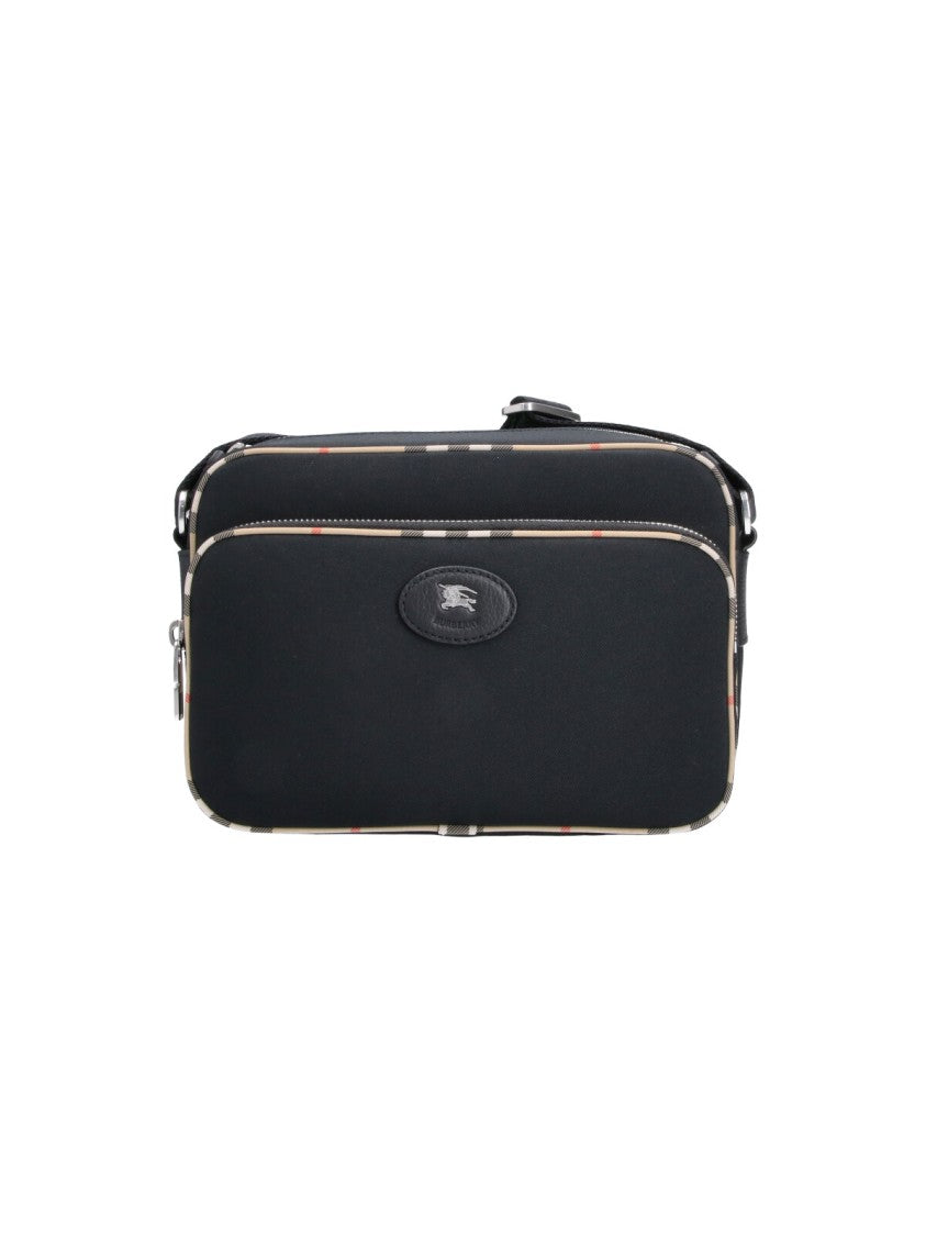 Burberry Black Fabric Check Shoulder Bag