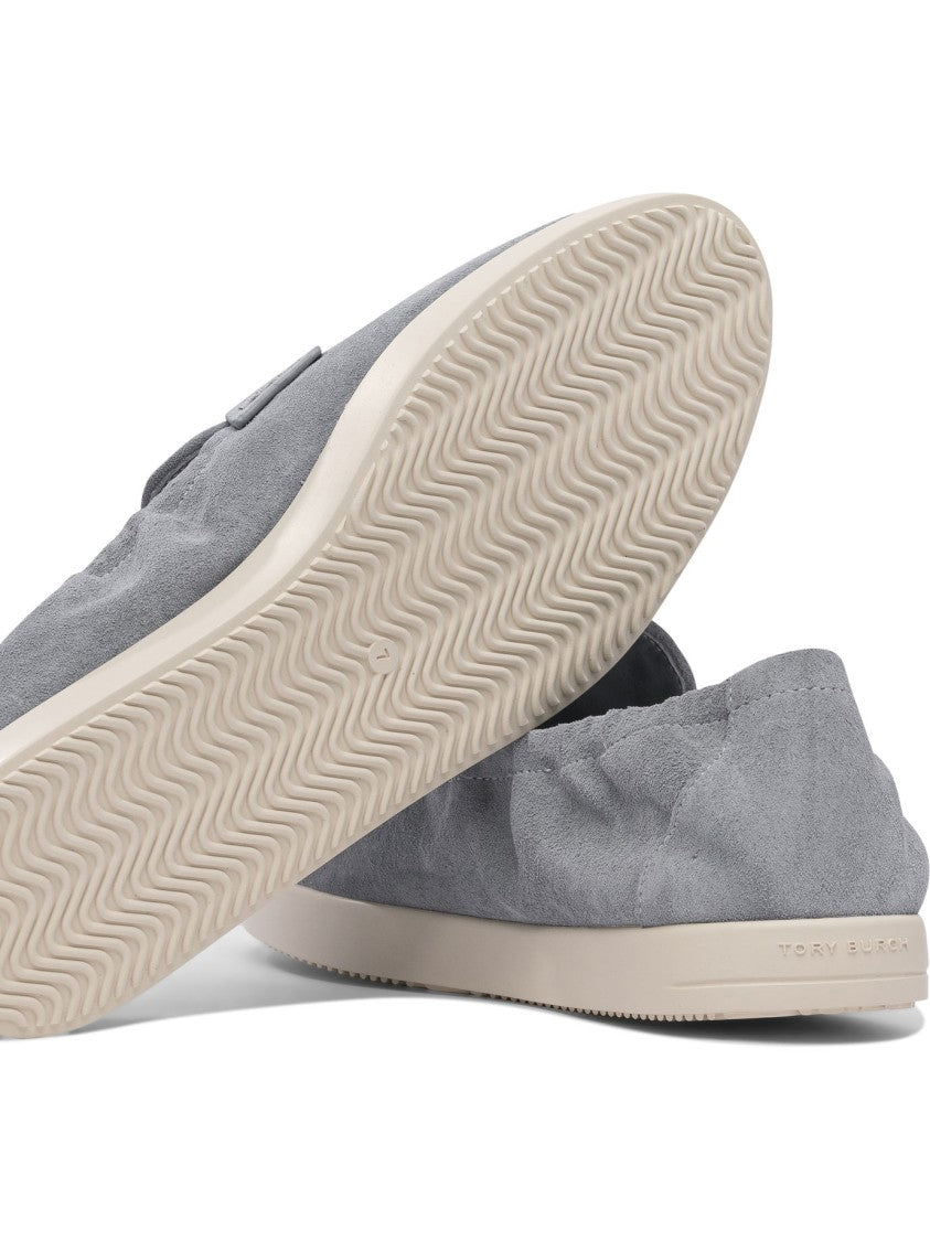 Tory Burch Suede Loafers With Stitched Detail