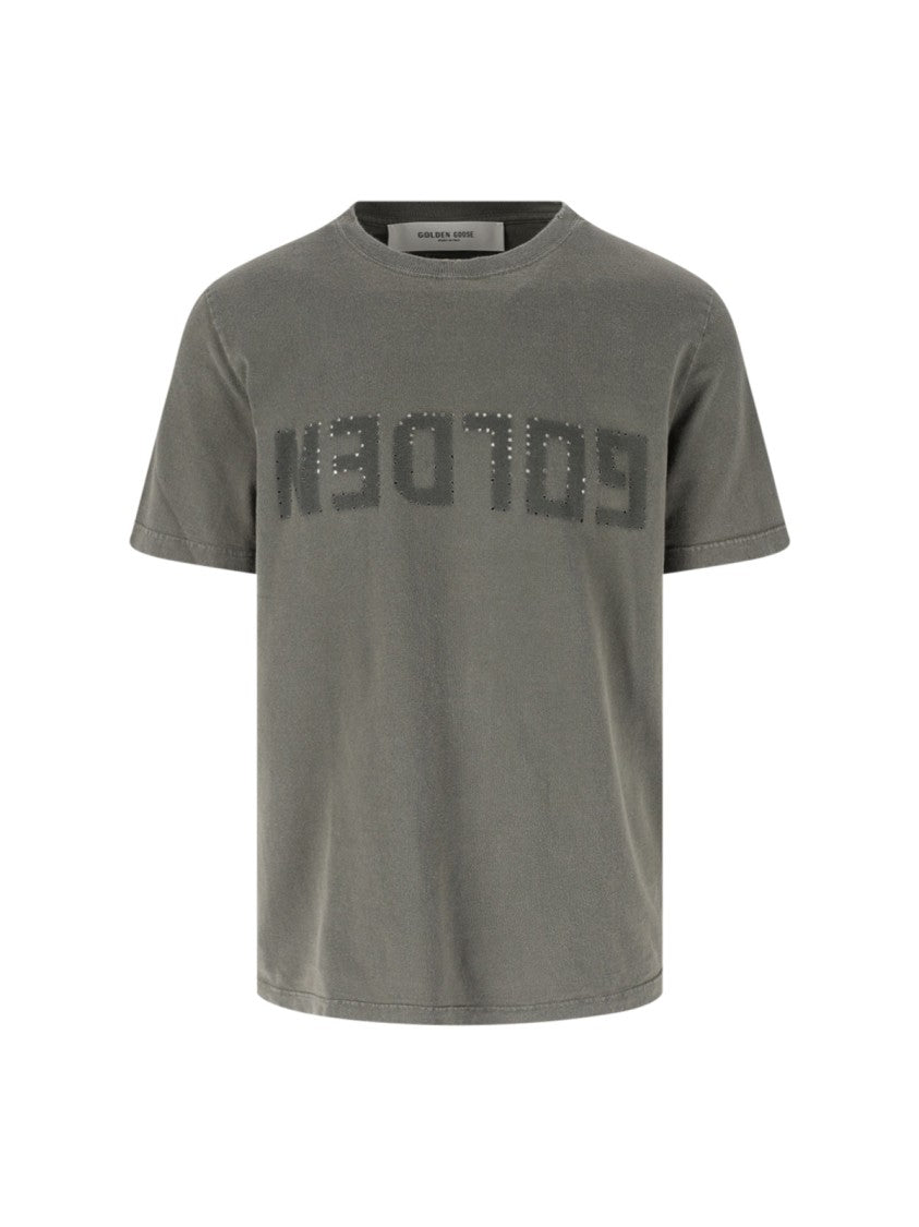 Golden Goose T-Shirt, In Green Cotton, Crew Neck