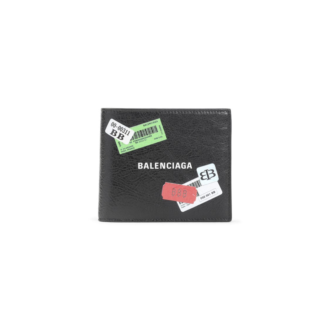 Balenciaga Compact Black Leather Wallet