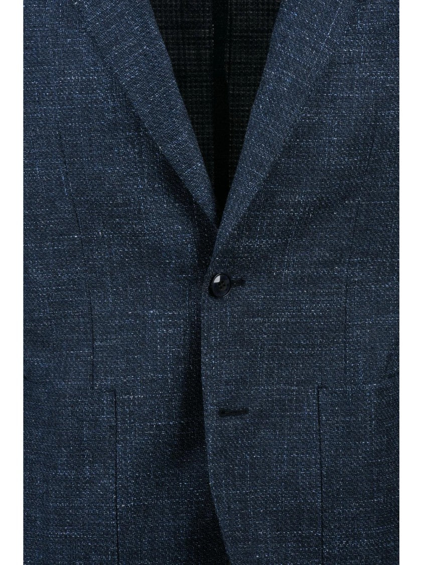 L.B.M. 1911 Blue Wool Cotton Linen Jacket