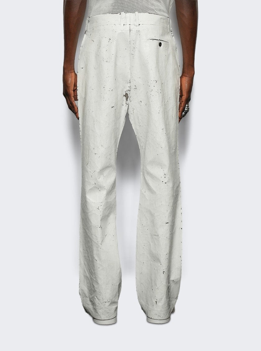 Mm6 By Maison Margiela Straight Leg Pants With Handpainted Treatment And Side Pockets