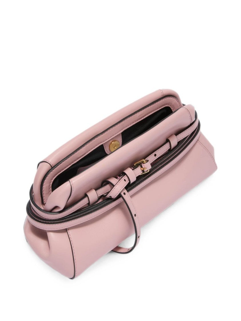 Moschino Pink Silk-Blend Smooth Adjustable Handbag