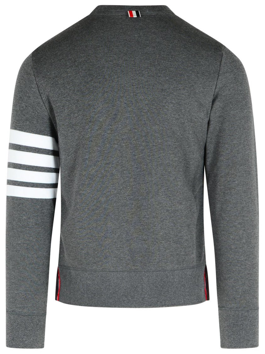 Thom Browne '4 Bar' Dark Grey Cotton Sweatshirt