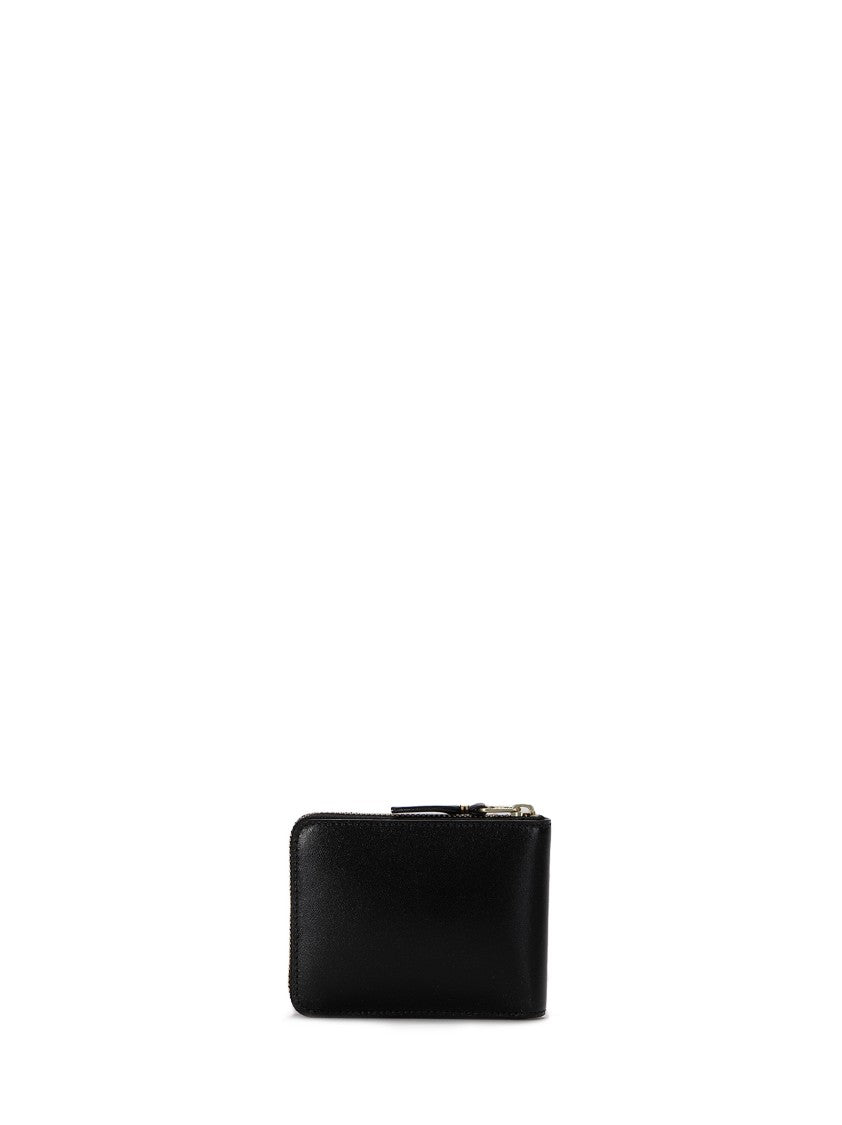 Comme Des Garçons Black Wallet With Gold Zip