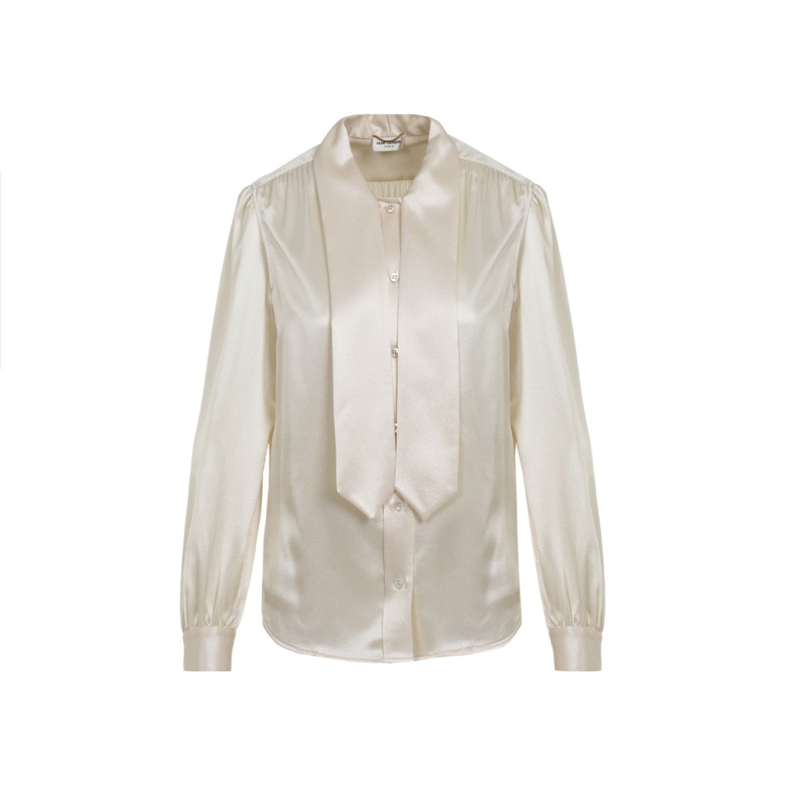 Saint Laurent Chalk White Silk Blouse