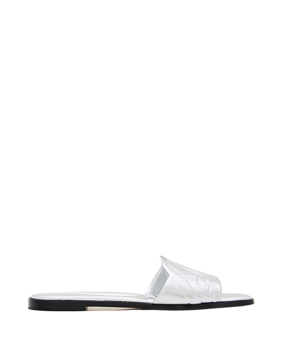 Alexander Mcqueen Flat Leather Slide Sandal