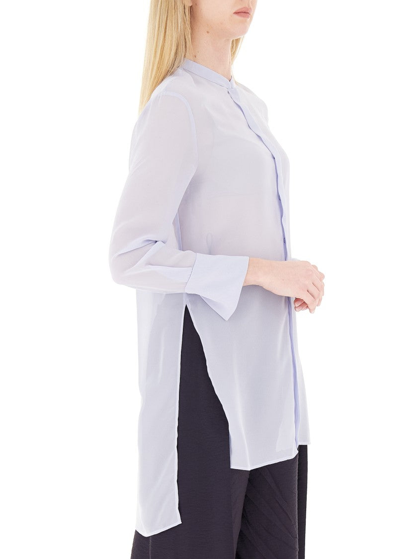Emporio Armani Maxi Techno Georgette Long Sleeve Shirt