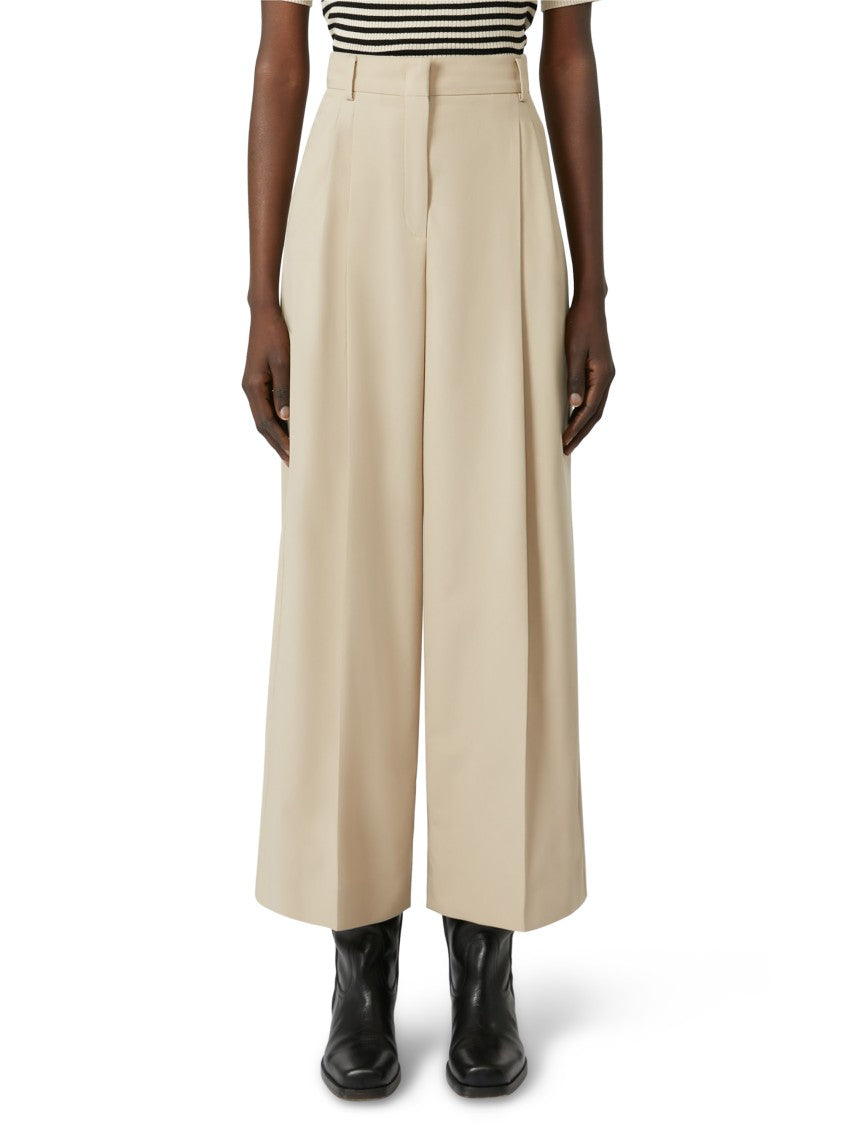 Max Mara Wide-Leg Trousers With High Waist And Pleated Front