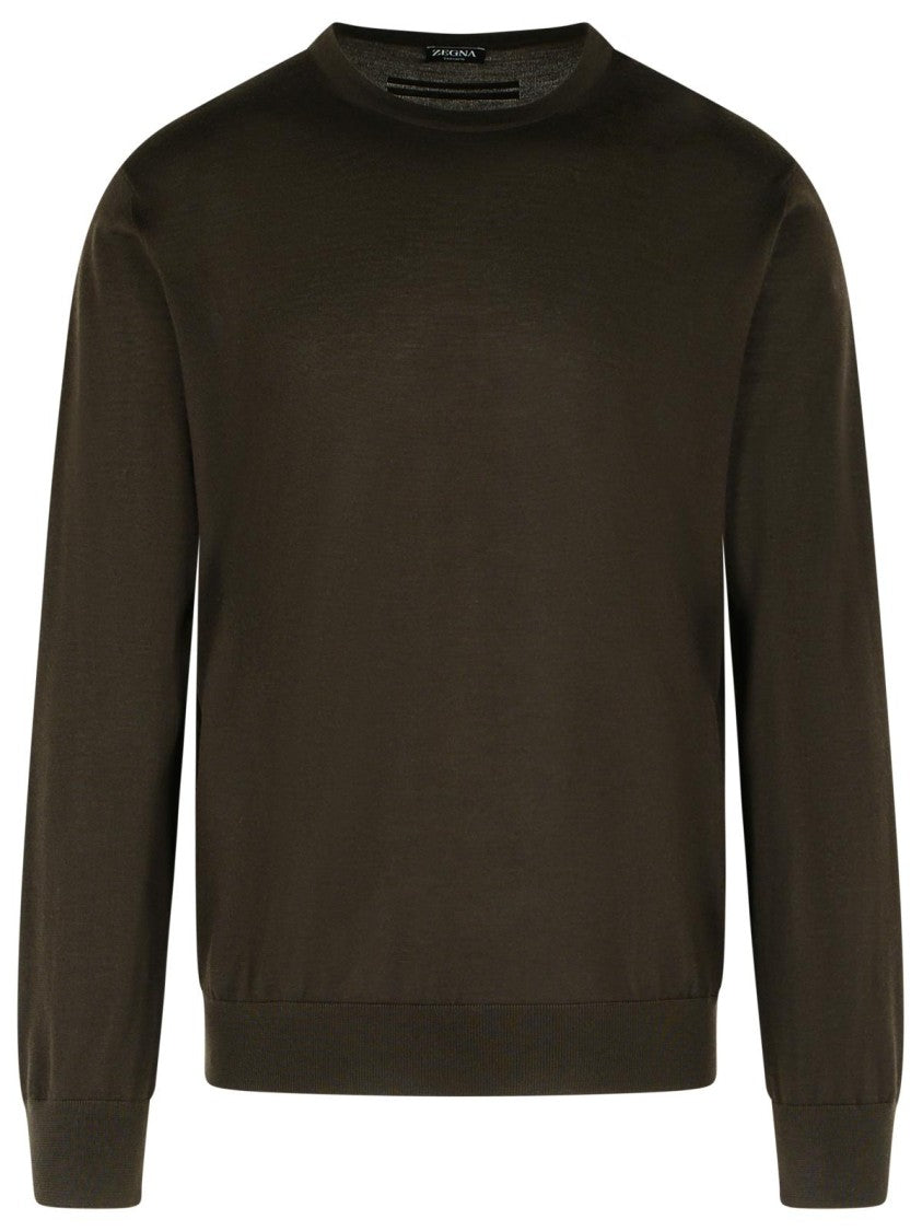 Zegna Brown Cashmere Blend Sweater