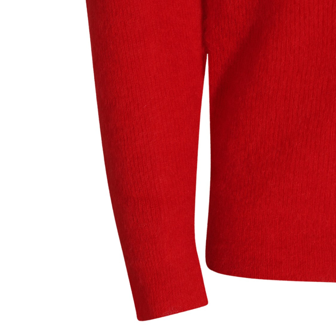 Auralee Vibrant Red Minimalist V-Neck Sweater