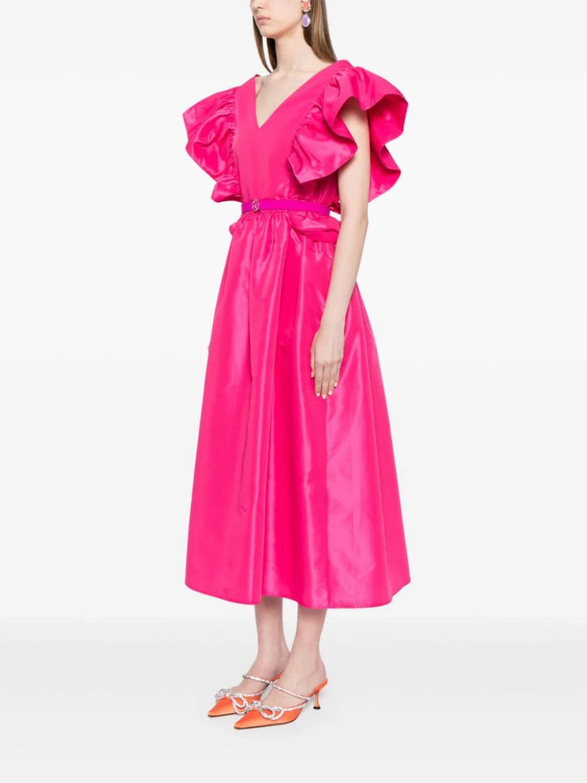 Saiid Kobeisy Taffeta Dress With Gathered Sleeves