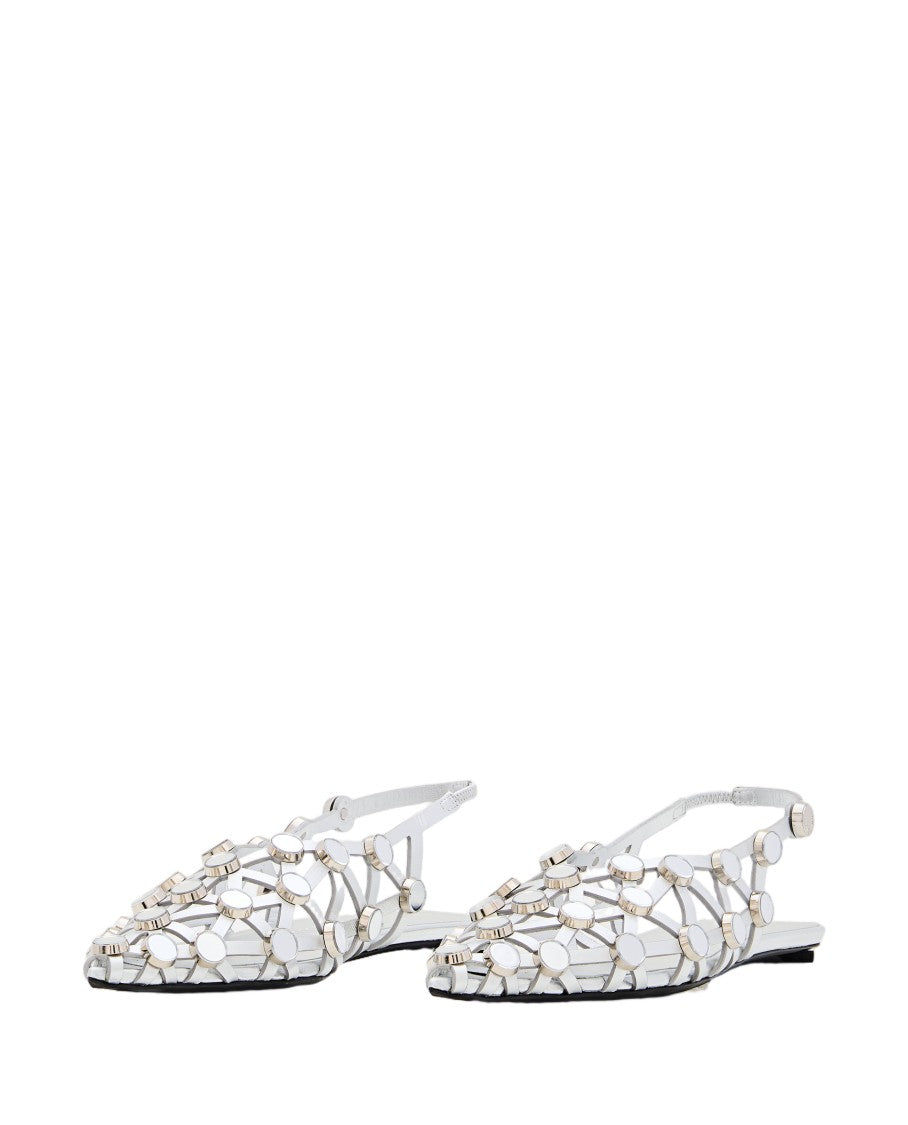 The Attico Pointed Ballerina Flats With Mirror Accents