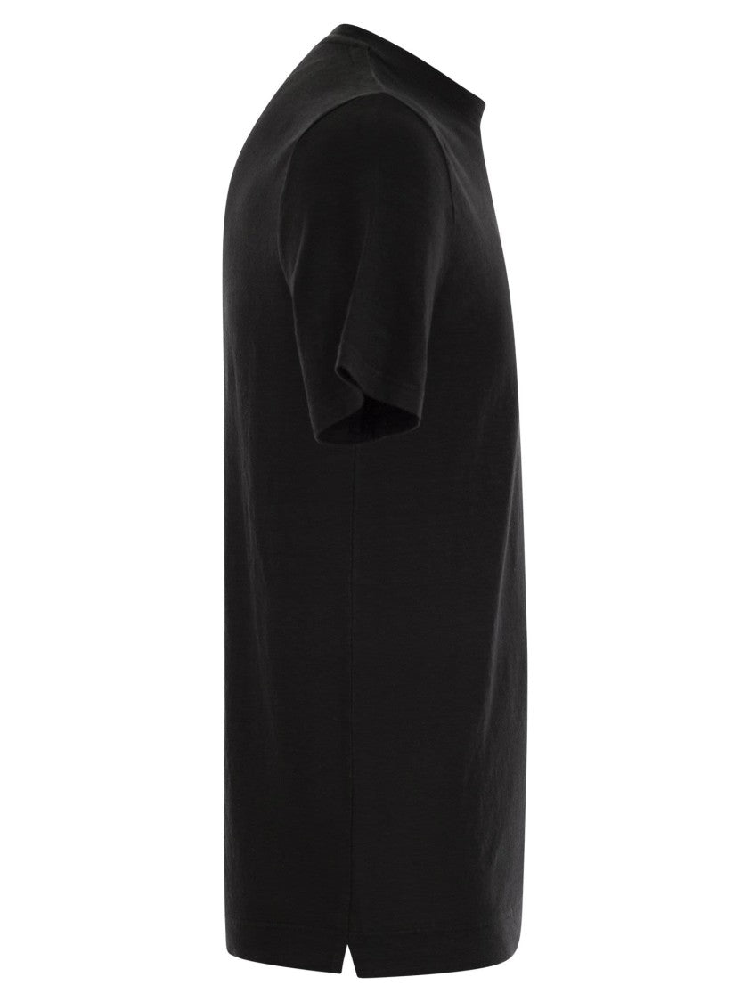 Fedeli Linen-Blend T-Shirt With Vintage Effect