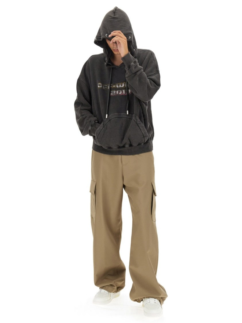 Off-White Graphic Print Hoodie With Artistic Back Design