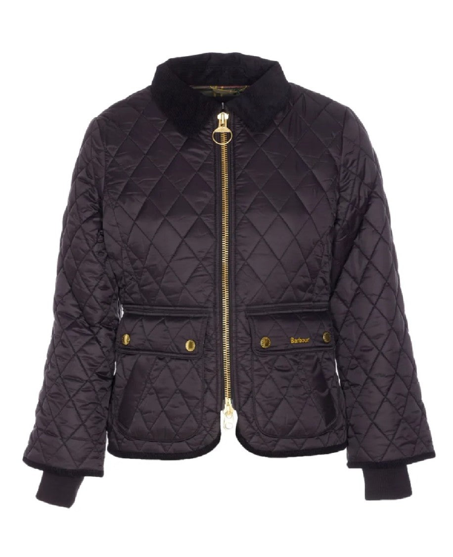 Barbour Fitted Quilted Jacket With Corduroy Collar