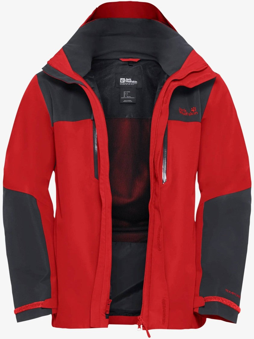 Jack Wolfskin Red/Dark Grey Jasper Outdoor Jacket