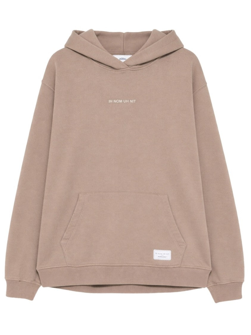 Ih Nom Uh Nit Black Embroidered Cotton Hoodie