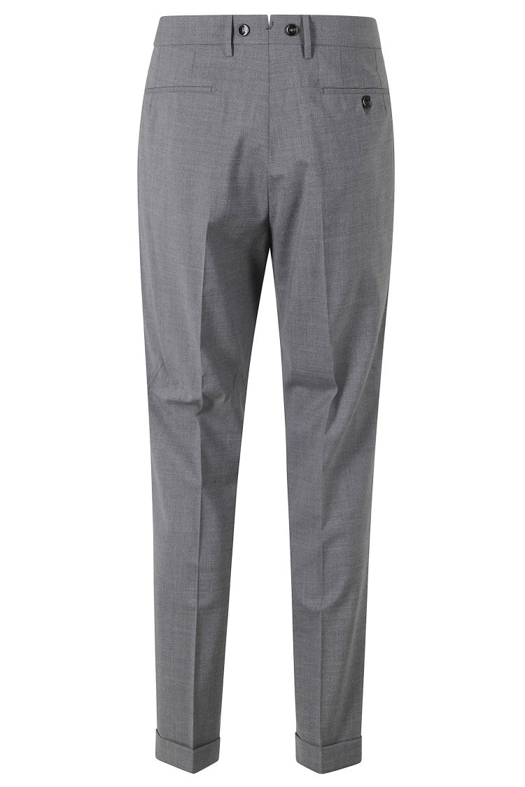 Berwich Smoke Barber Long Darts Turn-Up Wool-Blend Trousers