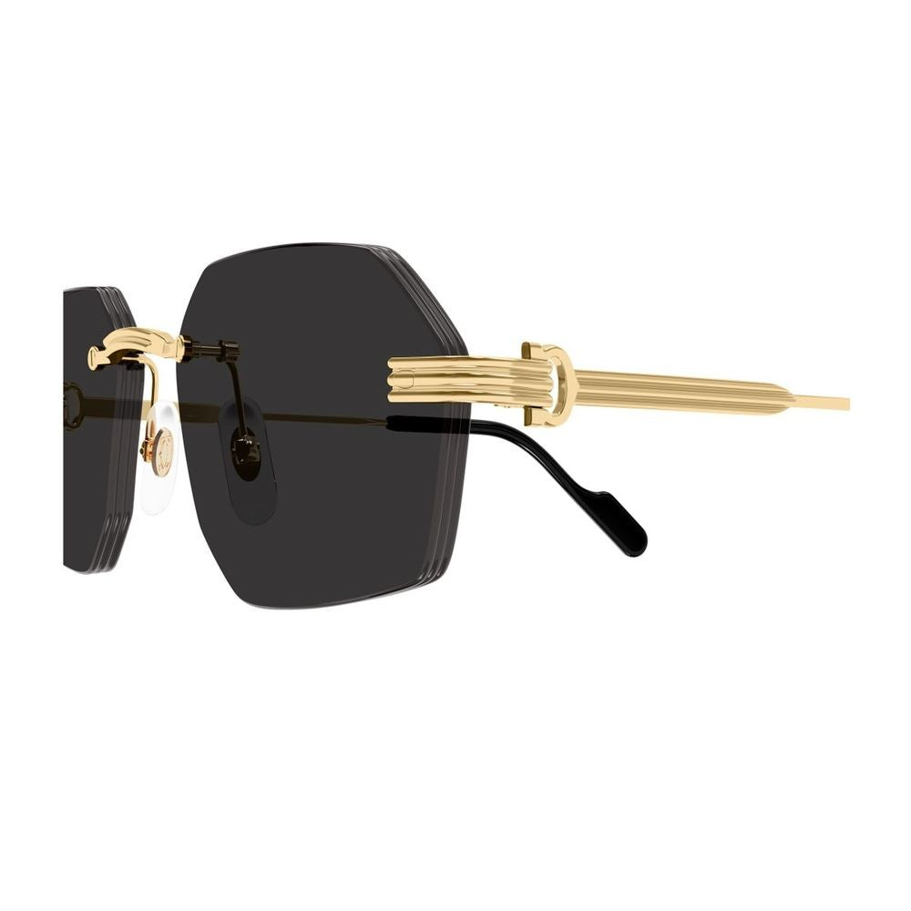 Cartier Rimless Geometric Sunglasses With Gold-Tone Frame