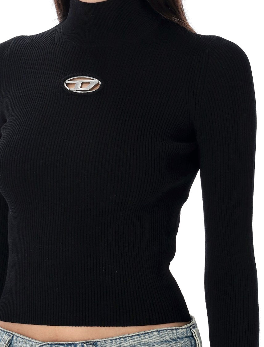 Diesel M-Valari-Tn Cropped Ribbed Knit Top