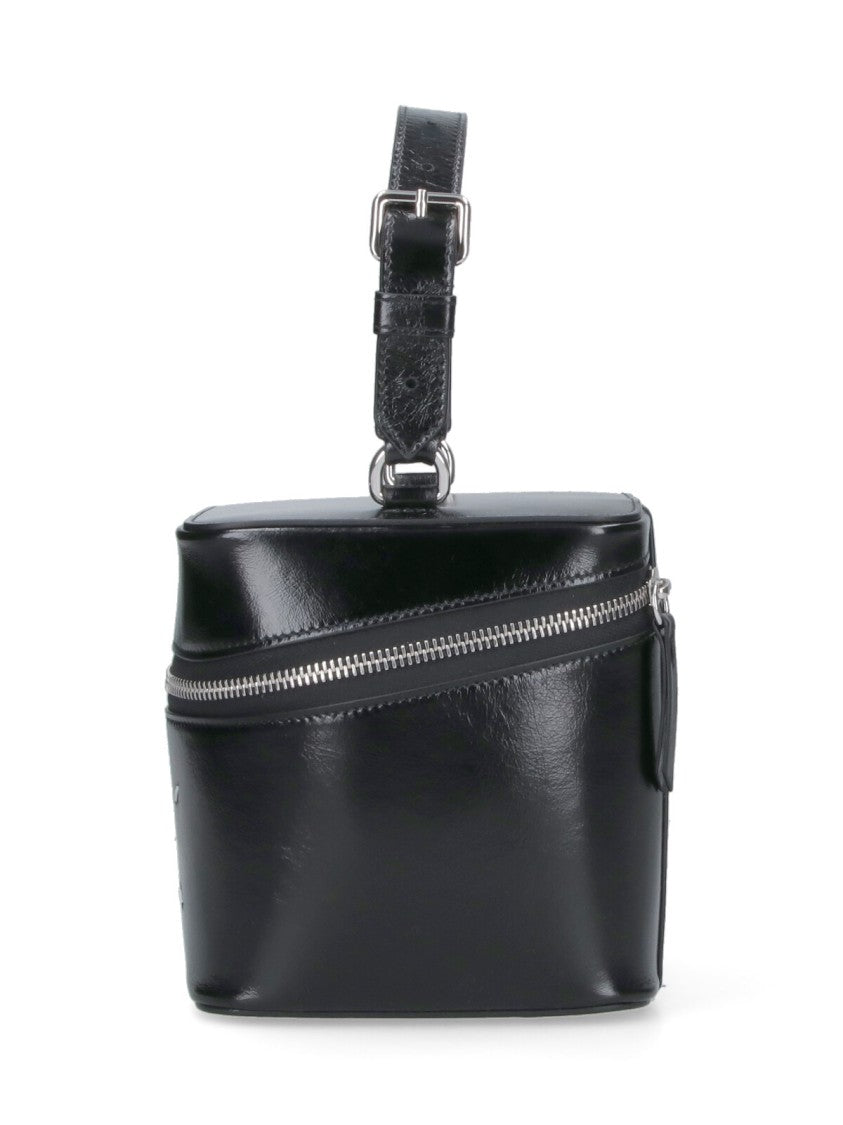 Maison Margiela Structured Black Minimalist Bag With Smooth Finish