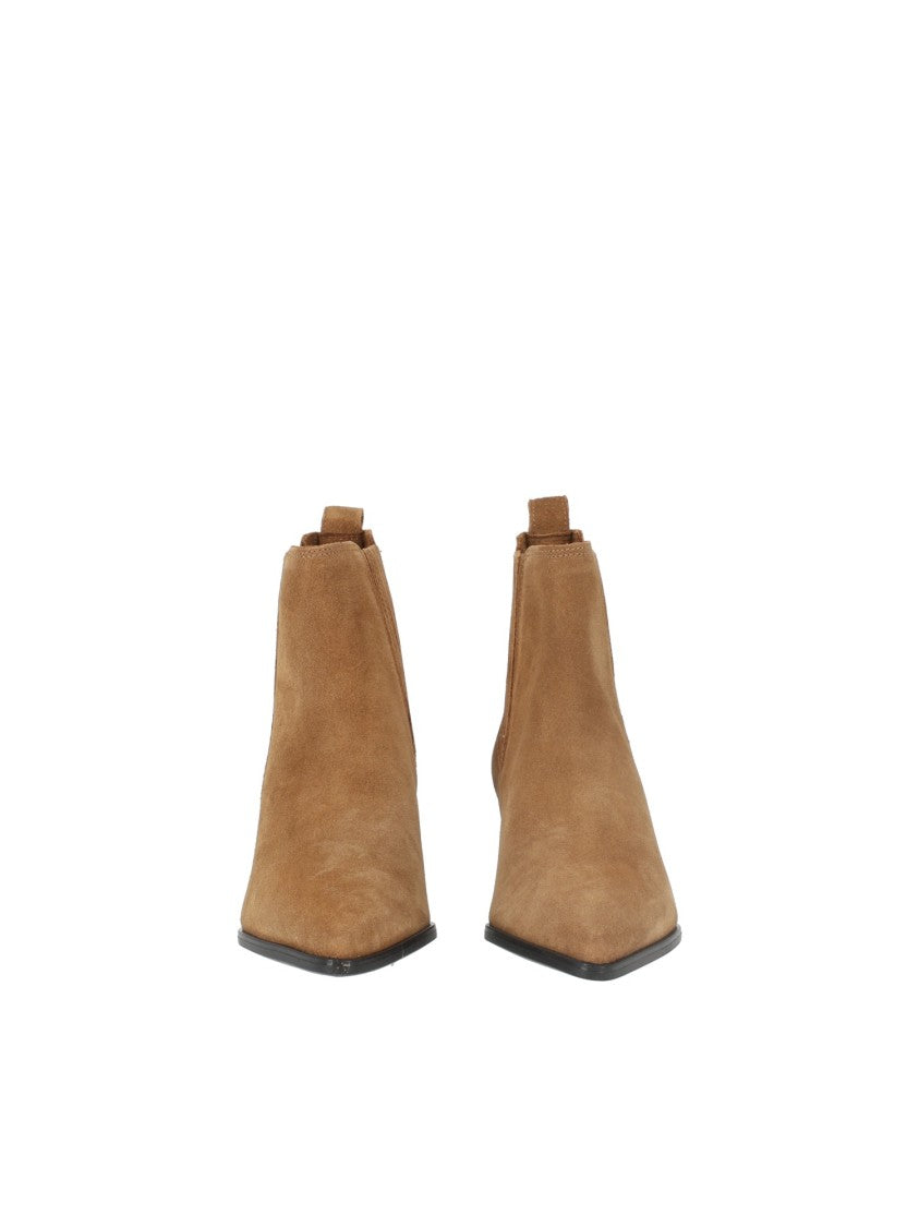 Copenhagen Brown Pointed Toe Suede Ankle Boots