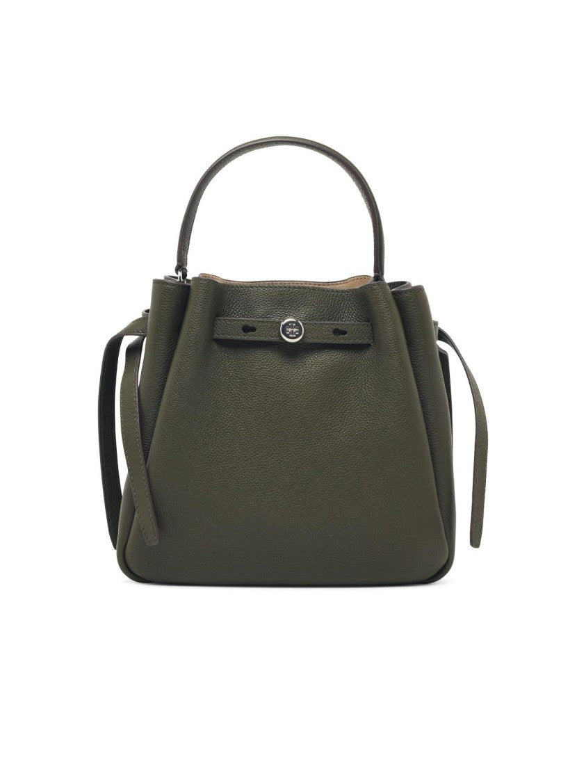 Tory Burch Romy Hammered Leather Bucket Bag - Green