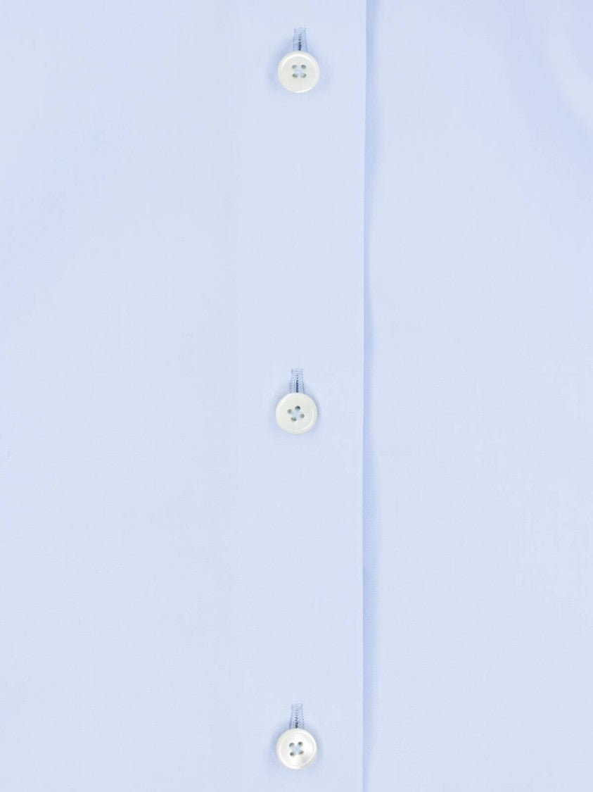 Jil Sander Light Blue Classic Collar Cotton Shirt