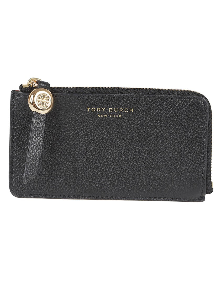 Tory Burch Textured Leather Wallet With Zip Closure