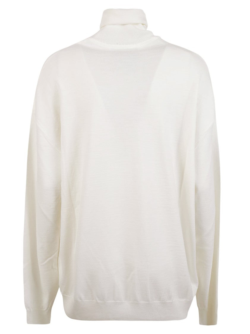 Moschino High Neck White Sweater