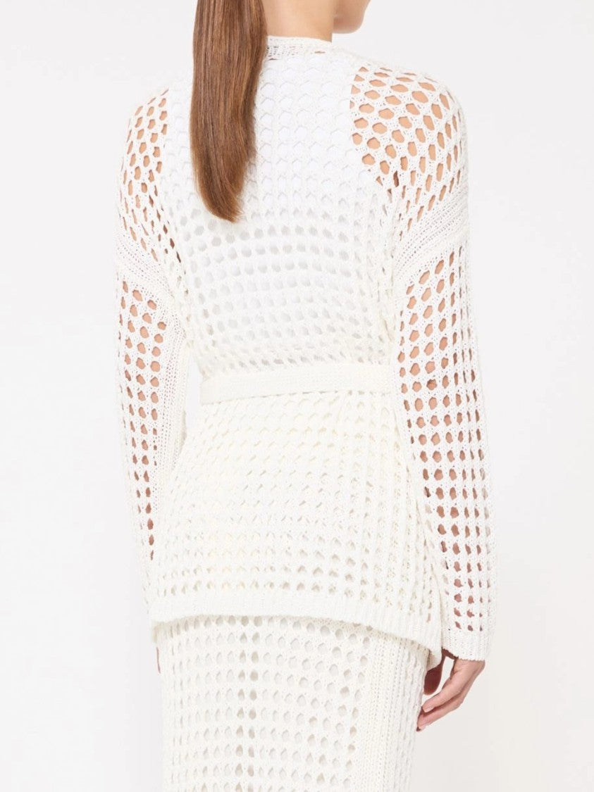 Max Mara Mxpgelo Open-Weave Knitted Cardigan