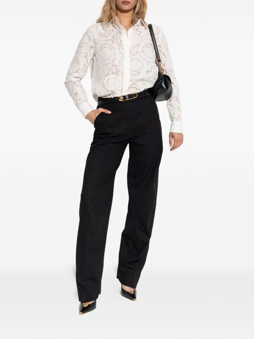 Versace Low-Waisted Baggy Trousers With Gold Medusa Button
