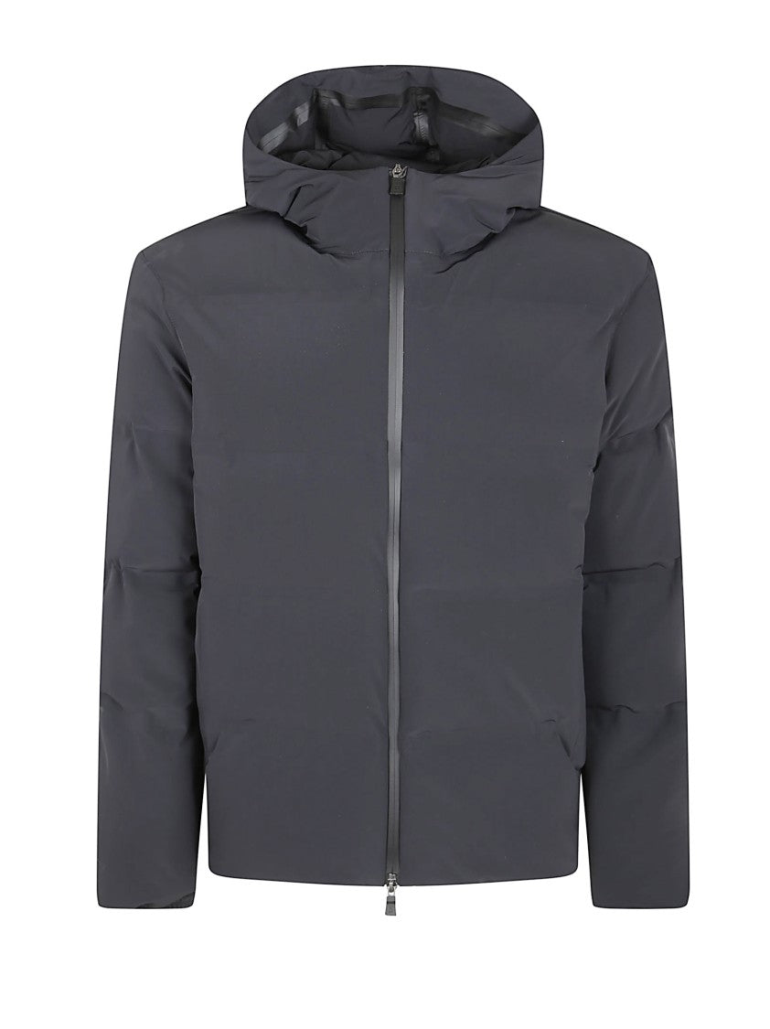 Herno Minimalist Black Down Jacket With Concealed Front Placket